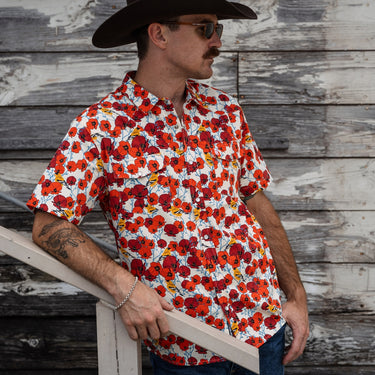 Red Poppy Pearl Snap